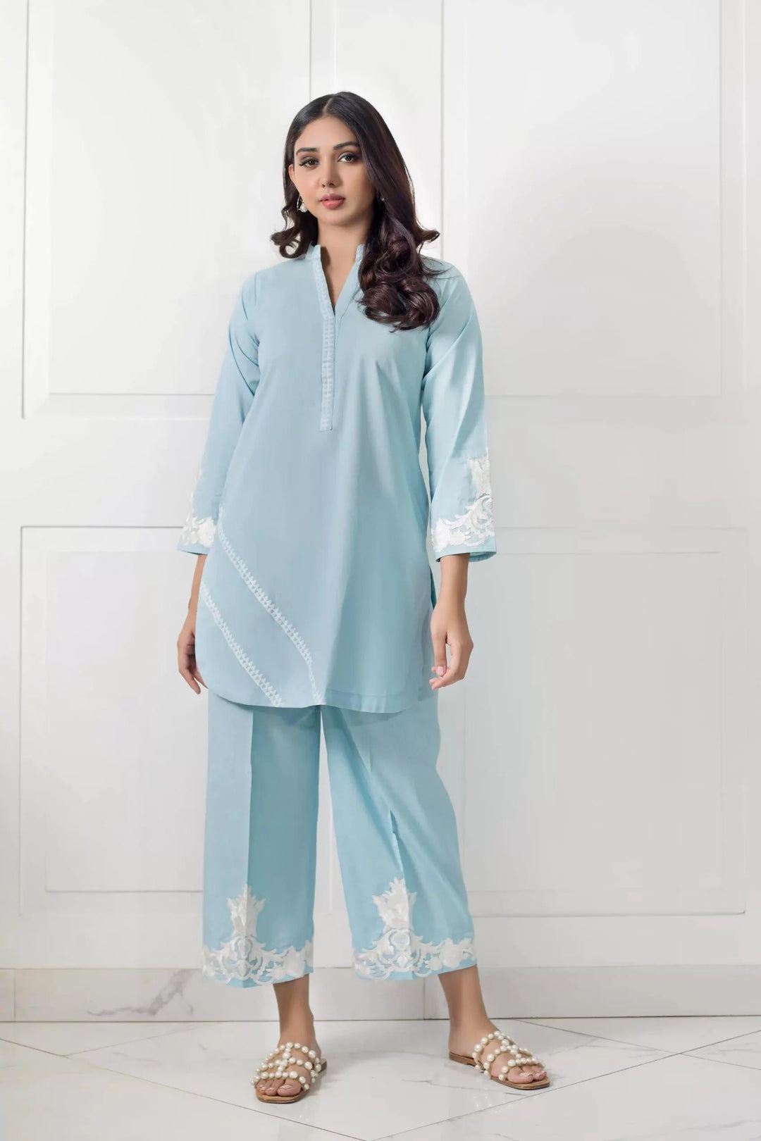 Shehrnaz - SHK-959 - Light Blue - Embroidered - 1 Piece