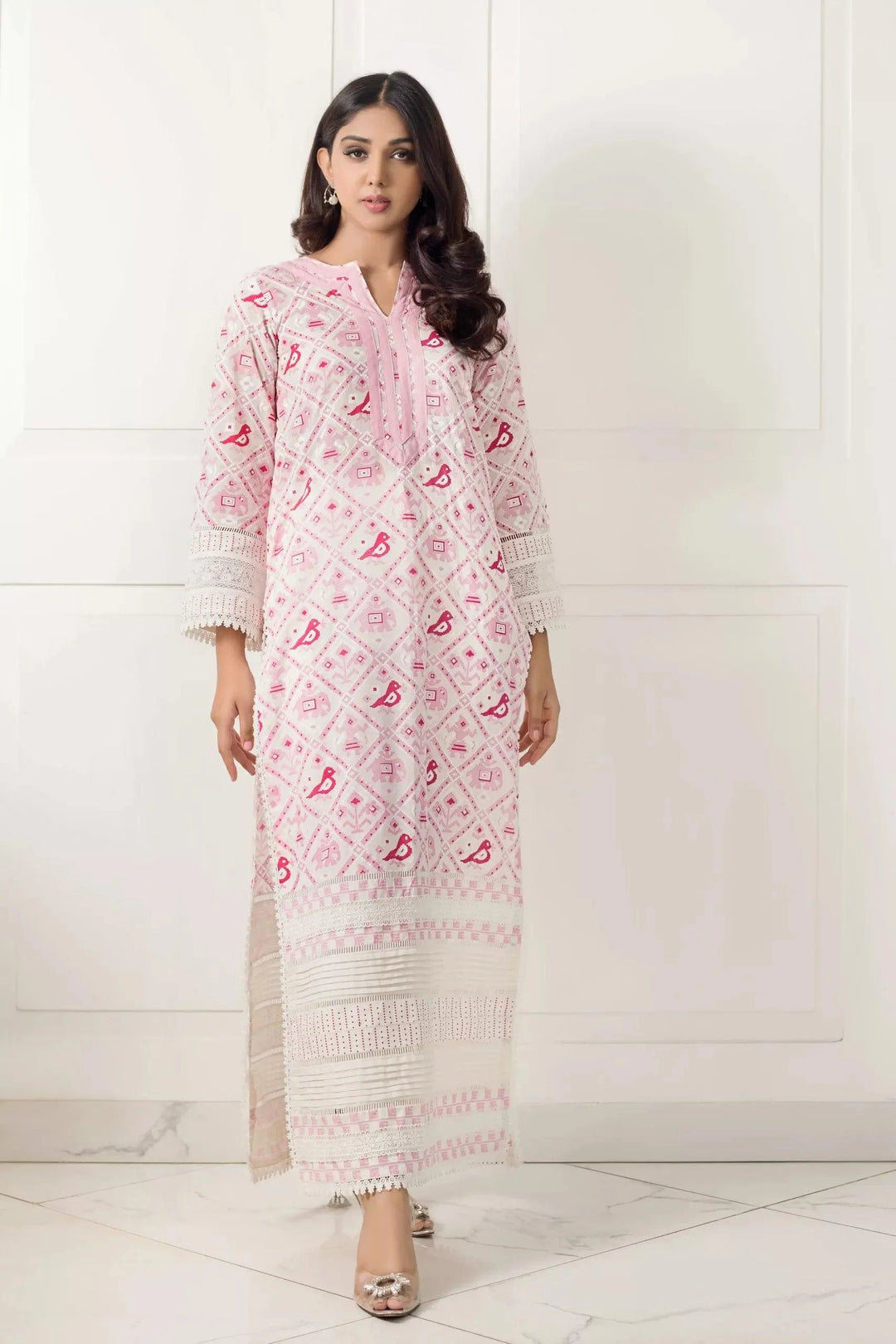 Shehrnaz - SHK-962 - White - Kaftan - 1 Piece