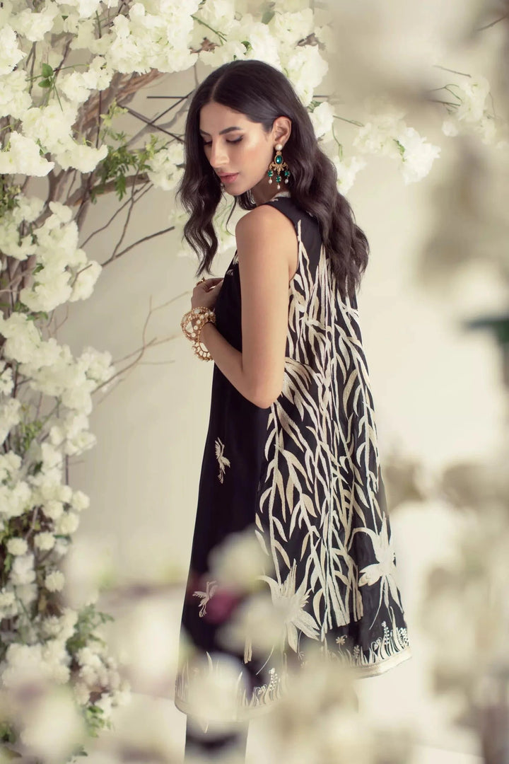 Shehrnaz - SHK-972 - Black - Embroidered - 2 Piece