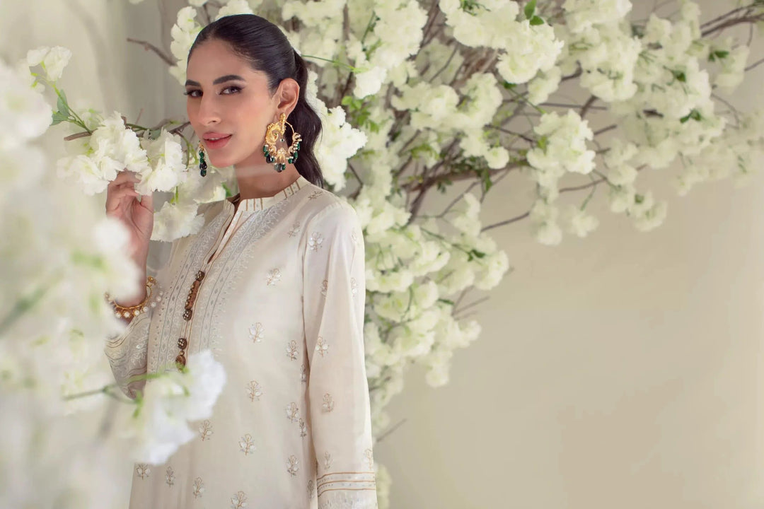 Shehrnaz - SHK-976 - Off-white - Block Print - 3 Piece