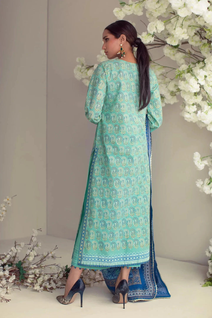 Shehrnaz - SHK-977 - Olive Green - Block Print - 2 Piece