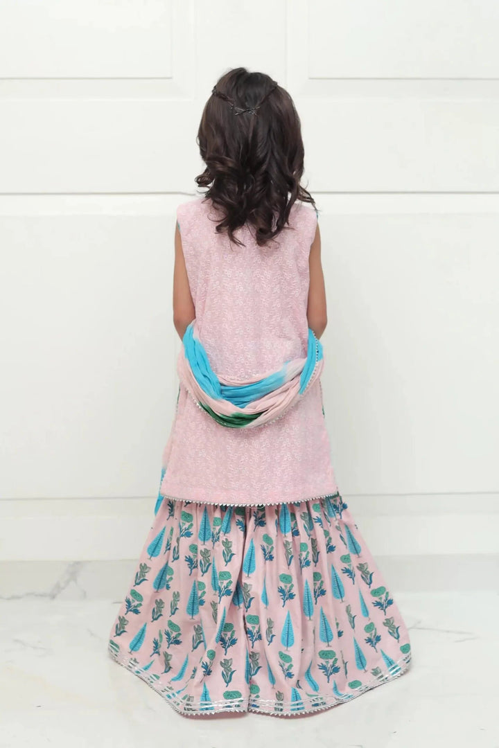 Shehrnaz - SHKK-979 - Pink - Chikan Shirt - 3 Piece