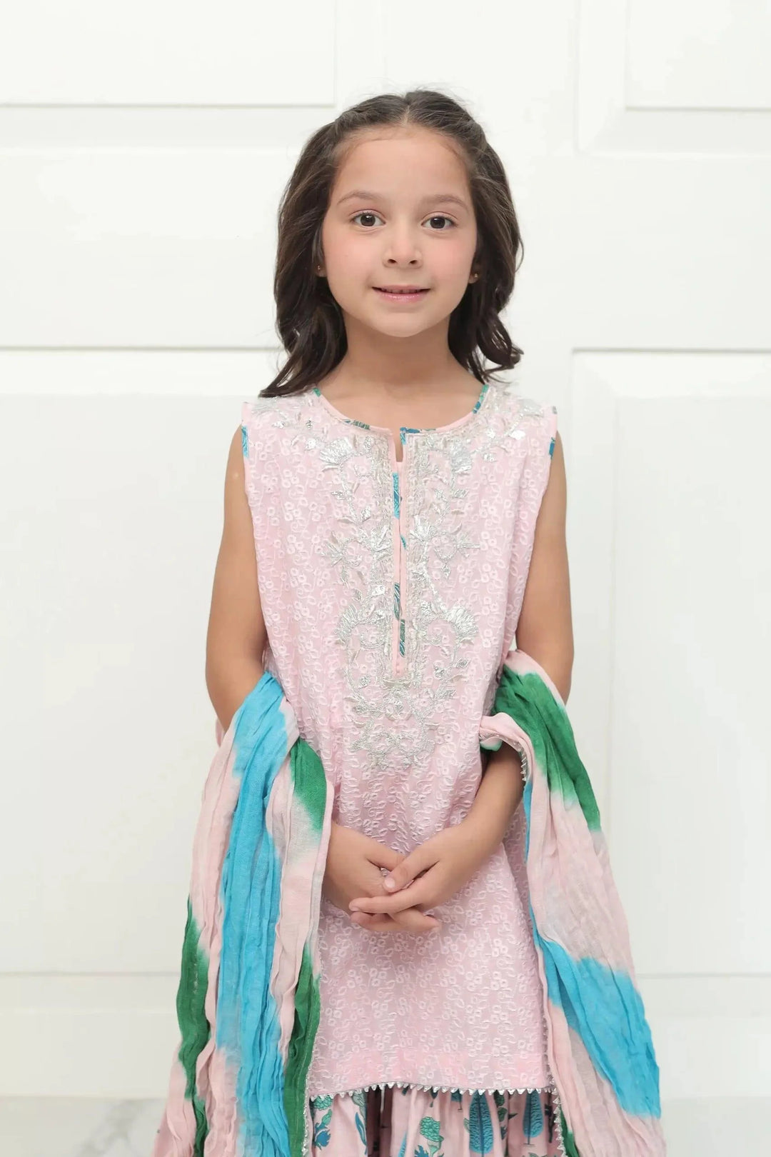 Shehrnaz - SHKK-979 - Pink - Chikan Shirt - 3 Piece
