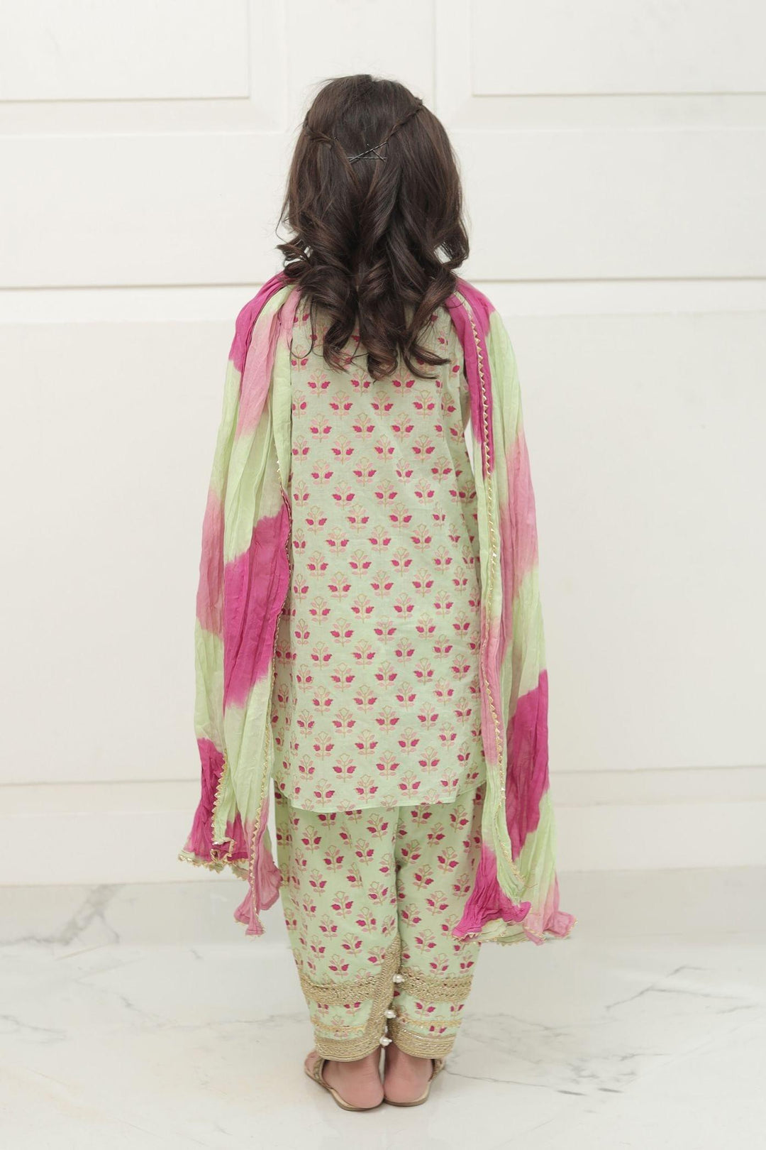 Shehrnaz - SHKK-980 - Sea Green - Block Print - 2 Piece