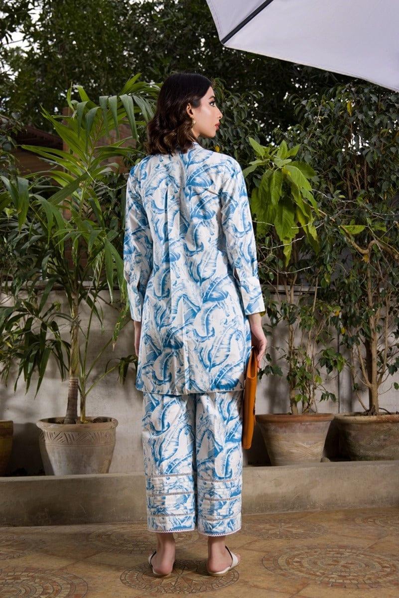 Shehrnaz - White And Block Printed Shirt - SHK-1059
