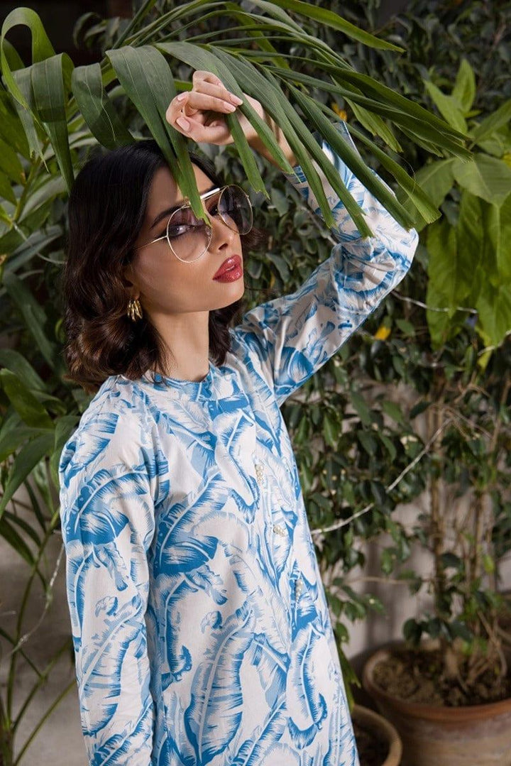 Shehrnaz - White And Block Printed Shirt - SHK-1059