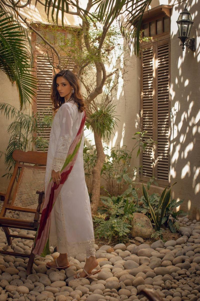 Shehrnaz - White Chikankari Kurta - SHK-1077
