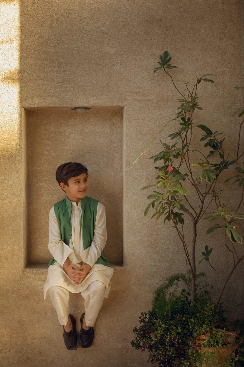 Shehrnaz - Khaadi Silk Kurta And Pyjama With Green Waist Coat – SHKK-1098 - Studio by TCS