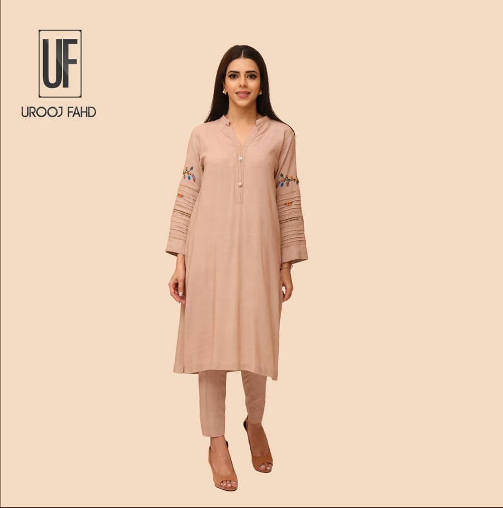 Urooj Atelier - Badami Shirt - 3 PC