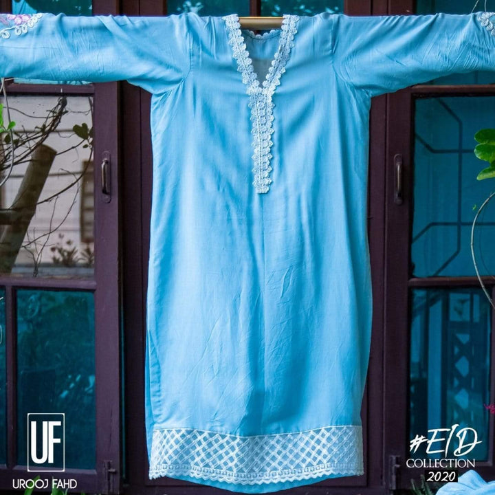 Urooj Atelier - Pale Turquoise Pure Viscose Silk - 3 PC