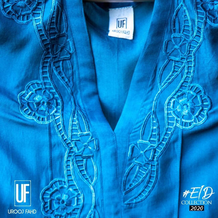 Urooj Atelier - Teal Blue & Black Ombre - 2 PC