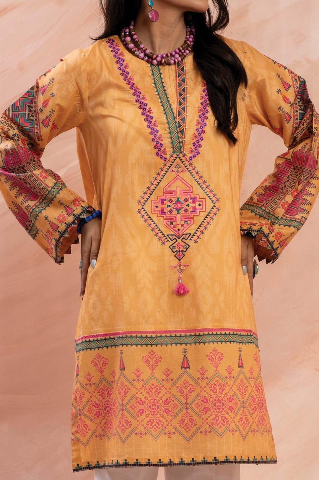 Mizaj - 1 Piece | Unstitched Embroidered Kurti | Lawn - W1LE-2103152 - Studio by TCS