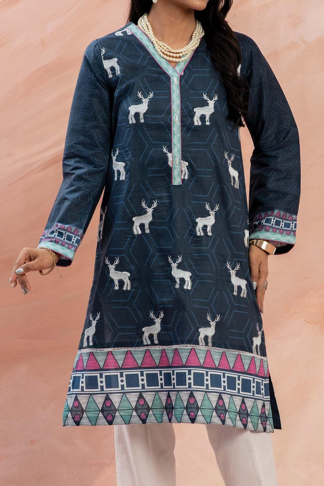 Mizaj - 1 Piece | Unstitched Embroidered Kurti | Lawn - W1LE-2103216 - Studio by TCS