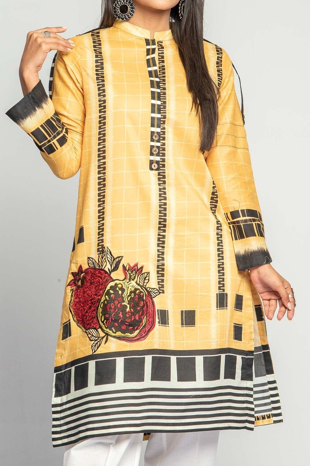 Mizaj - 1 Piece | Unstitched Embroidered Kurti | Lawn - W1LE-2103232 - Studio by TCS