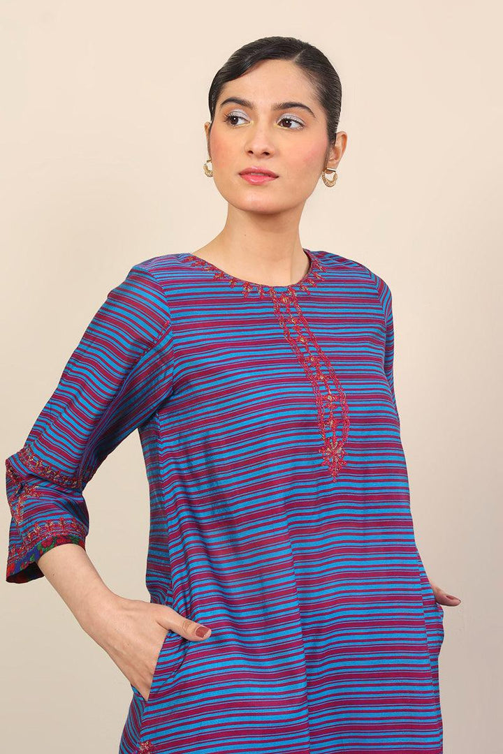 Generation - Morocon Kaftaan Suit - Blue - Cotton - 2 Piece