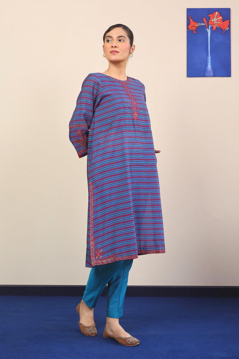 Generation - Morocon Kaftaan Suit - Blue - Cotton - 2 Piece