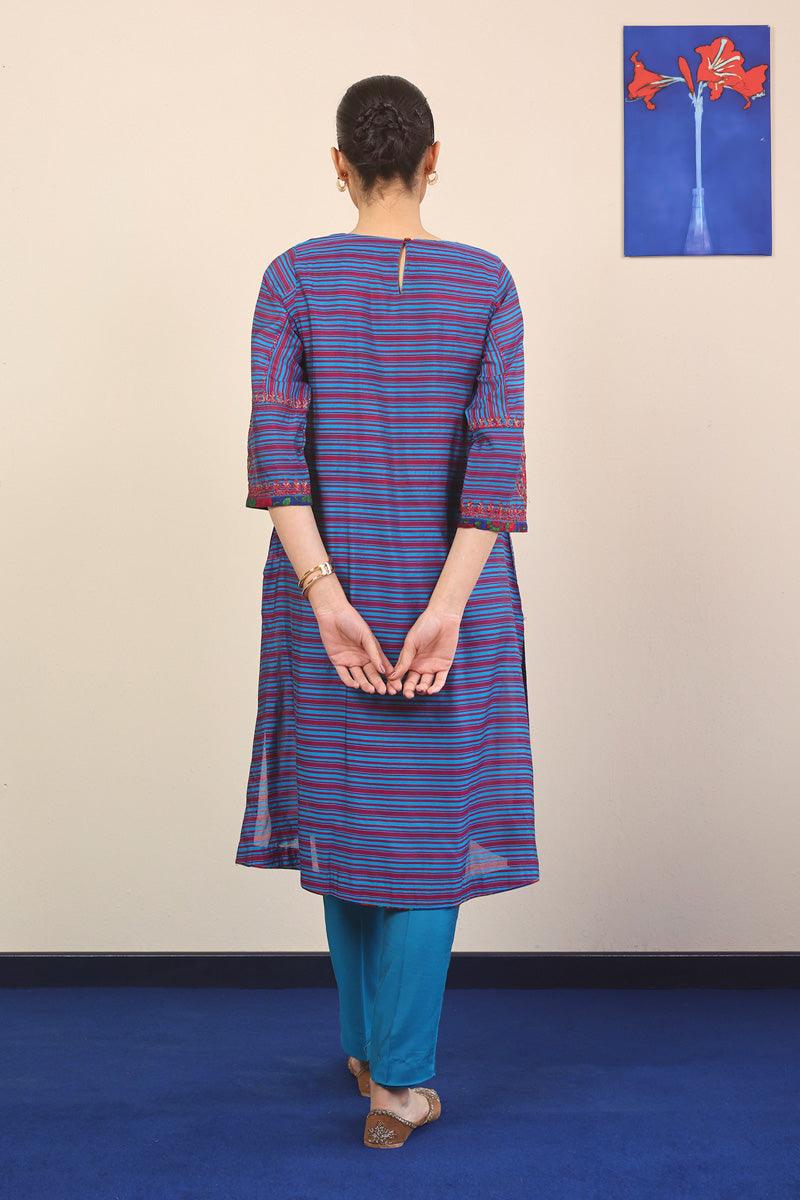 Generation - Morocon Kaftaan Suit - Blue - Cotton - 2 Piece