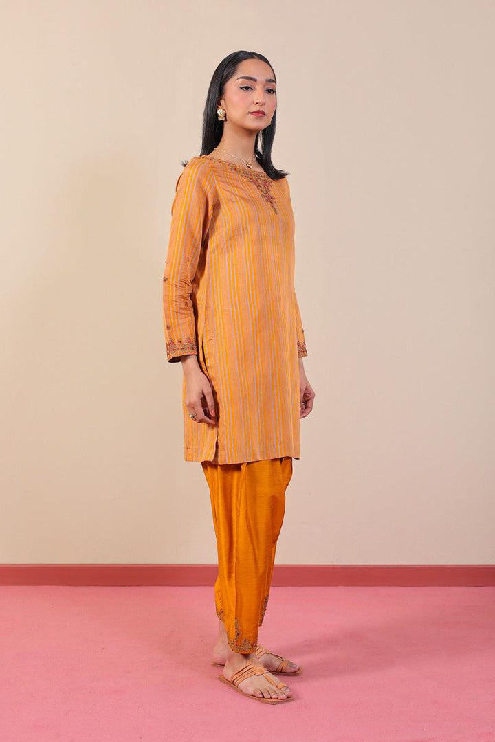 Generation - Gold Morocon Kaftaan Set - Orange - Cotton - 2 Piece