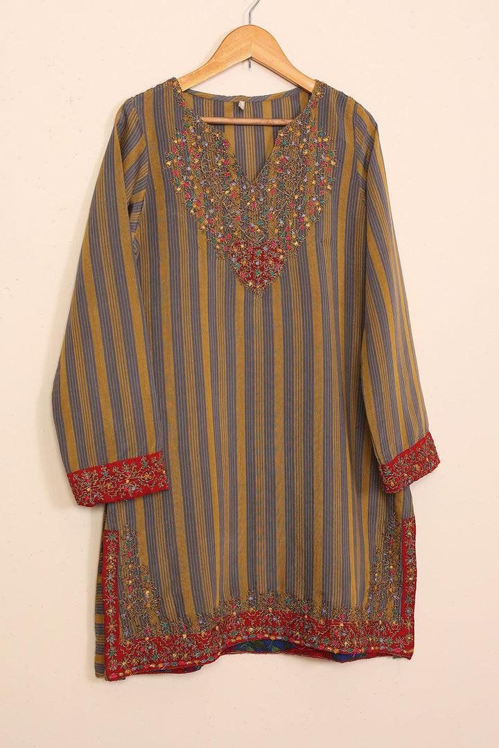 Generation - Morocon Kaftaan Embroidered 2 Piece - Mustard - Cotton