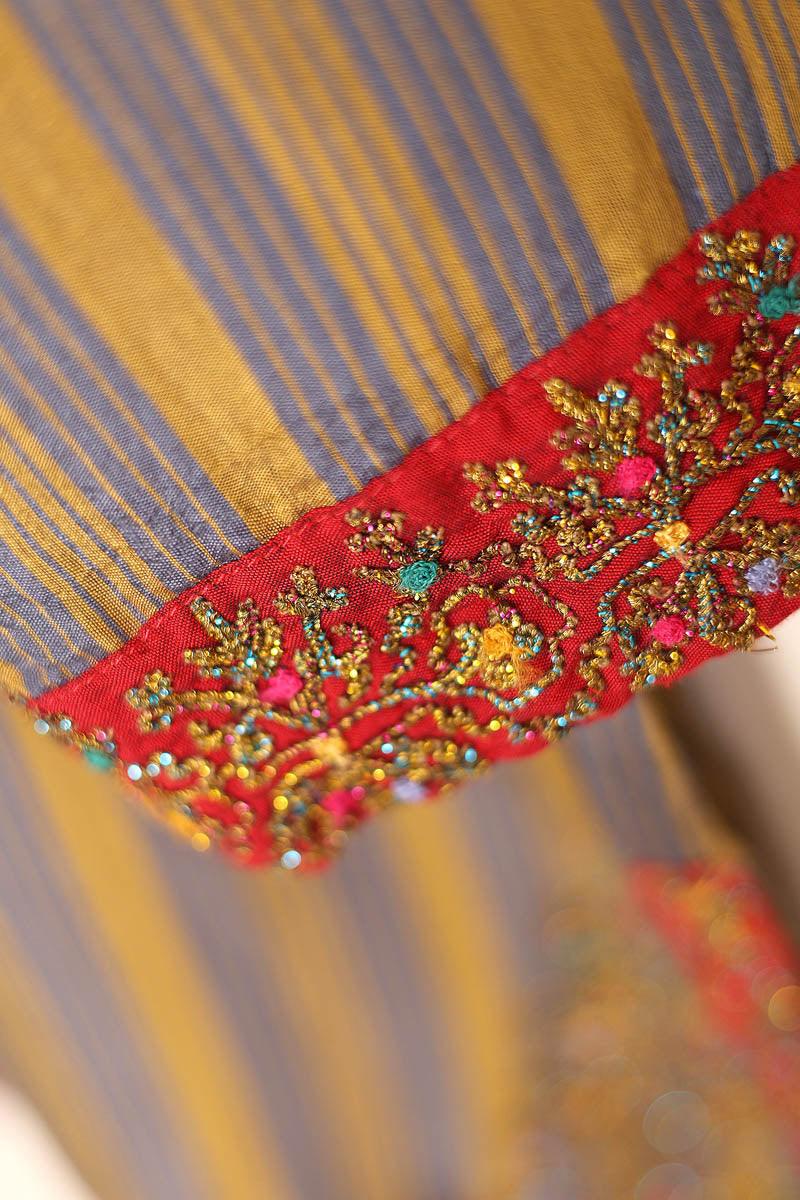 Generation - Morocon Kaftaan Embroidered 2 Piece - Mustard - Cotton