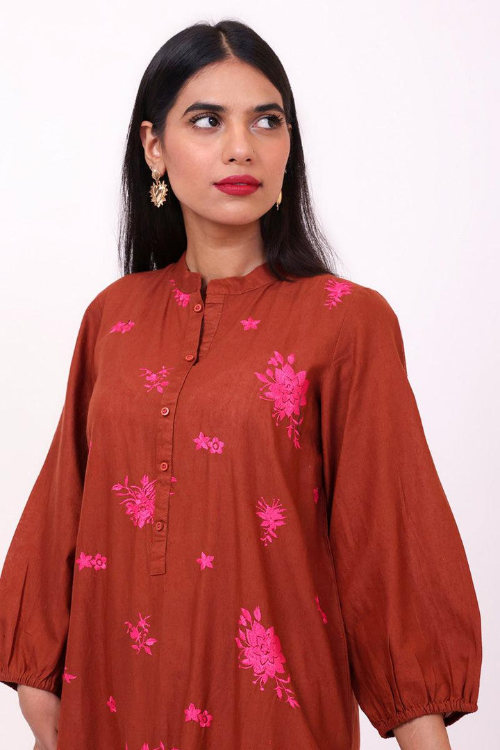 Generation - Eden Embroidered 2 Piece - Brown - Studio by TCS