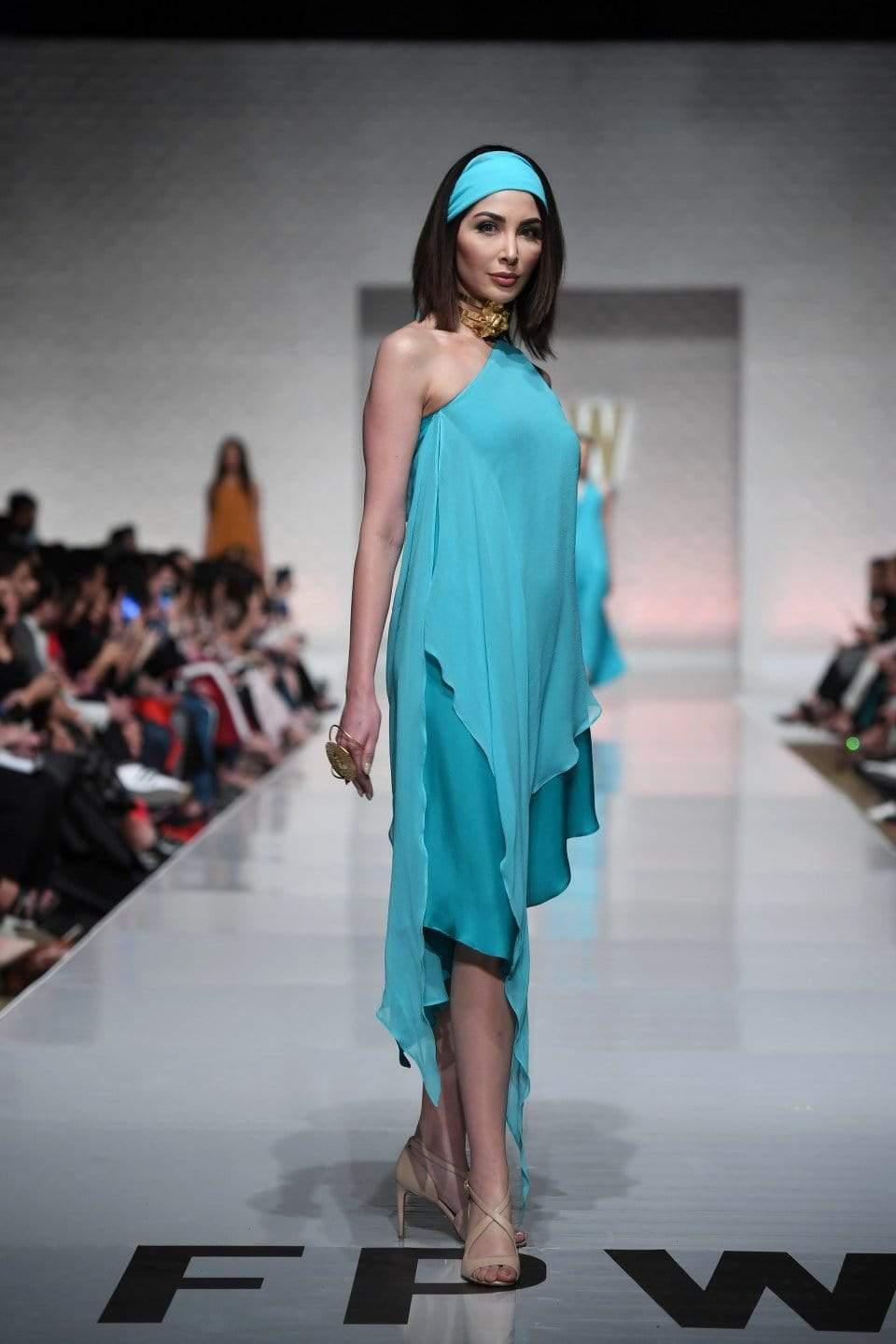 Yasmin Zaman - Aqua Blue - Chiffon & Silk - 1 Piece