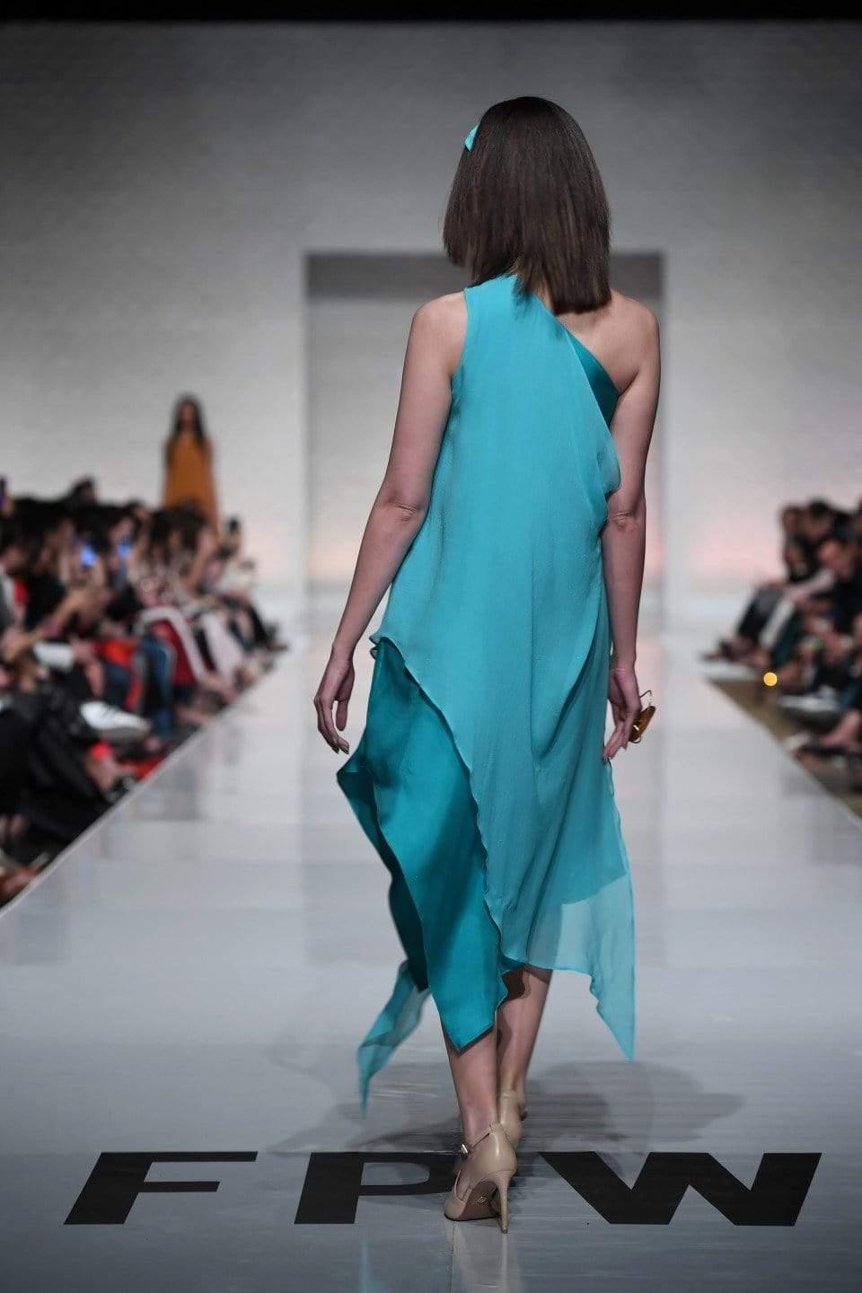 Yasmin Zaman - Aqua Blue - Chiffon & Silk - 1 Piece