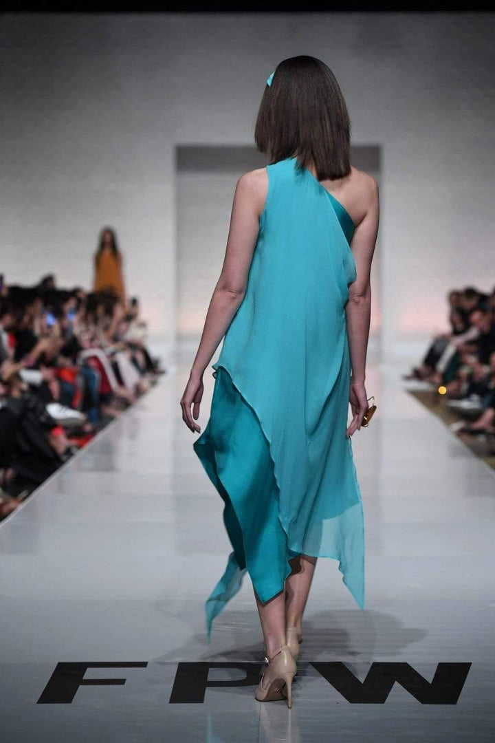 Yasmin Zaman - Aqua Blue - Chiffon & Silk - 1 Piece