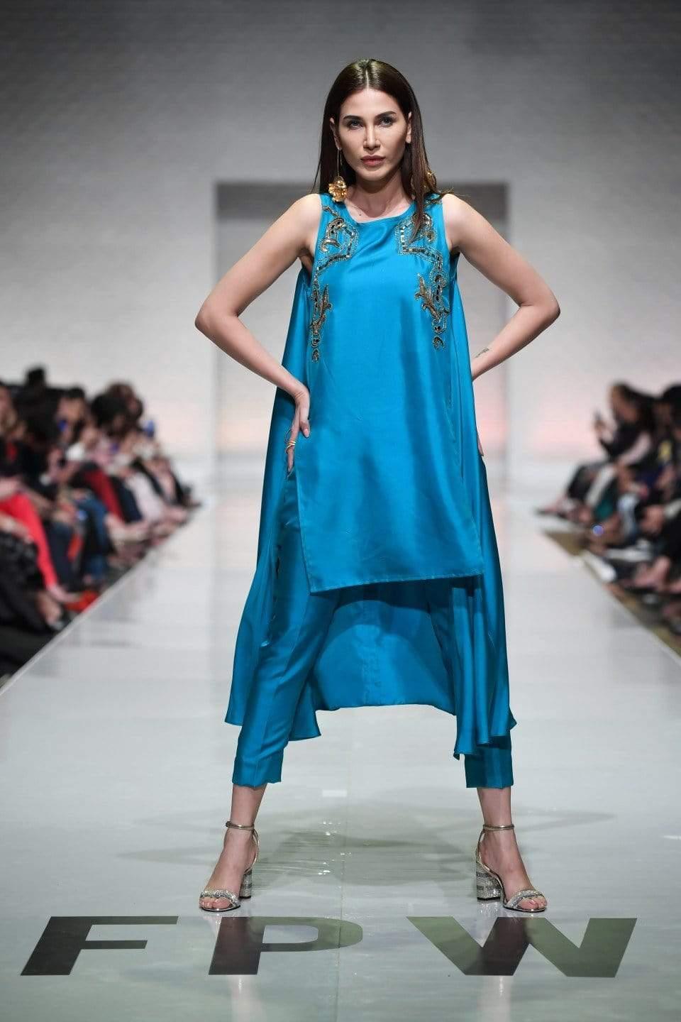 Yasmin Zaman - Aqua - Pure Silk - 1 Piece