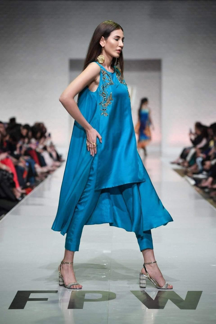 Yasmin Zaman - Aqua - Pure Silk - 1 Piece