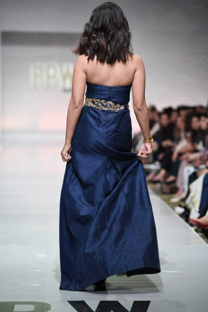 Yasmin Zaman - Blue Pure - Silk Halter Style Gown - 1 Piece