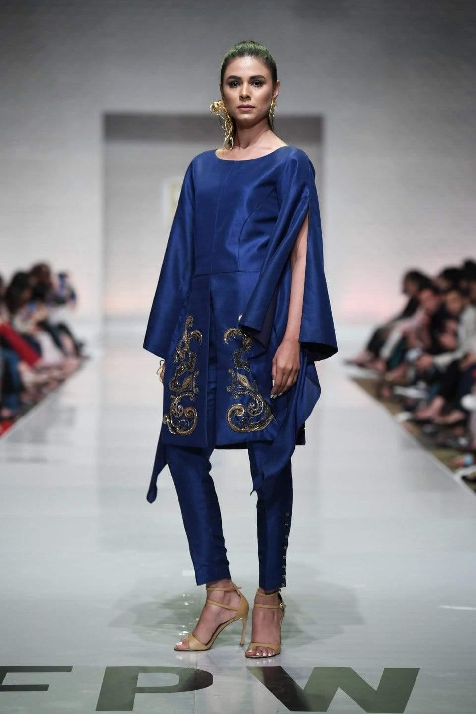 Yasmin Zaman - Blue - Pure Silk Shirt - 2 Piece