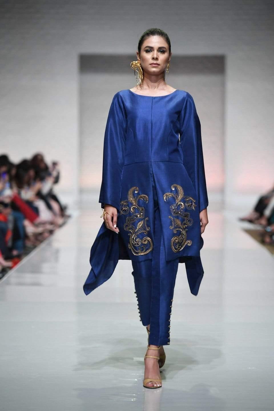 Yasmin Zaman - Blue - Pure Silk Shirt - 2 Piece