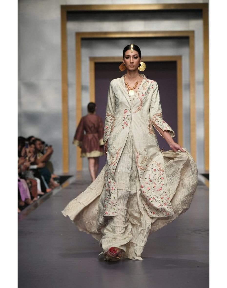 Yasmin Zaman - Cream Long Embroidered - F-185 - 1 Piece