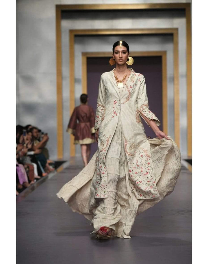 Yasmin Zaman - Cream Long Embroidered - F-185 - 1 Piece