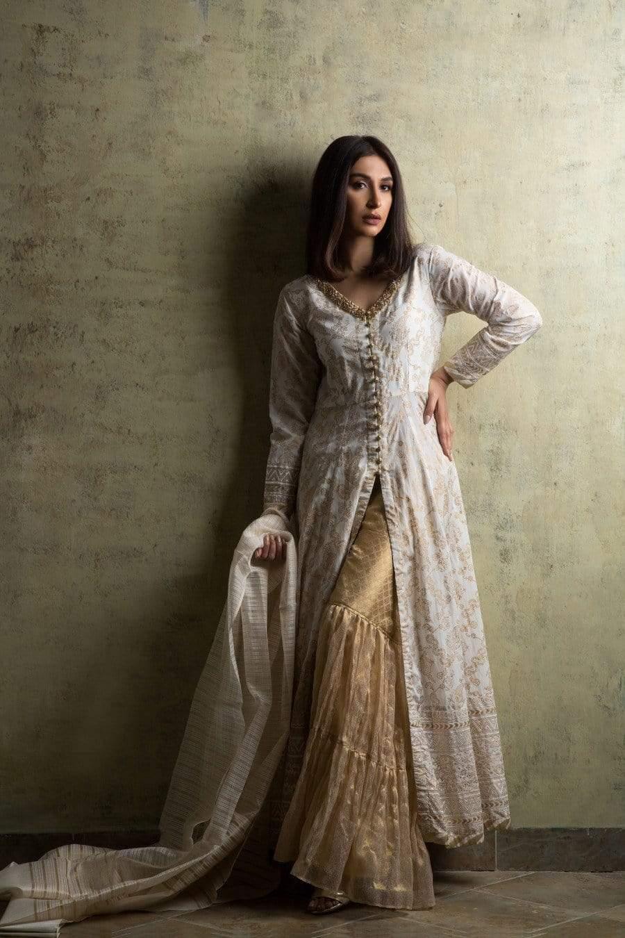Yasmin Zaman - E-70 - White Iris - Anarkali - 3 Piece