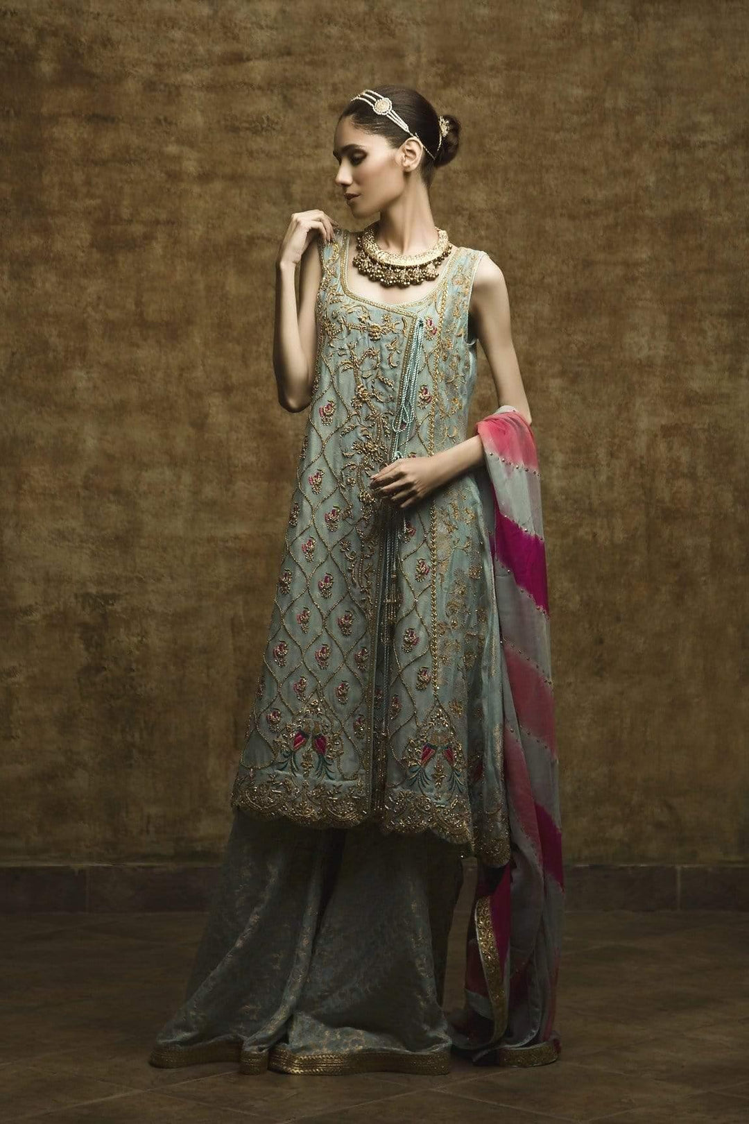 Yasmin Zaman - Ferozi - Angarkha  - F-173 - 3 Piece