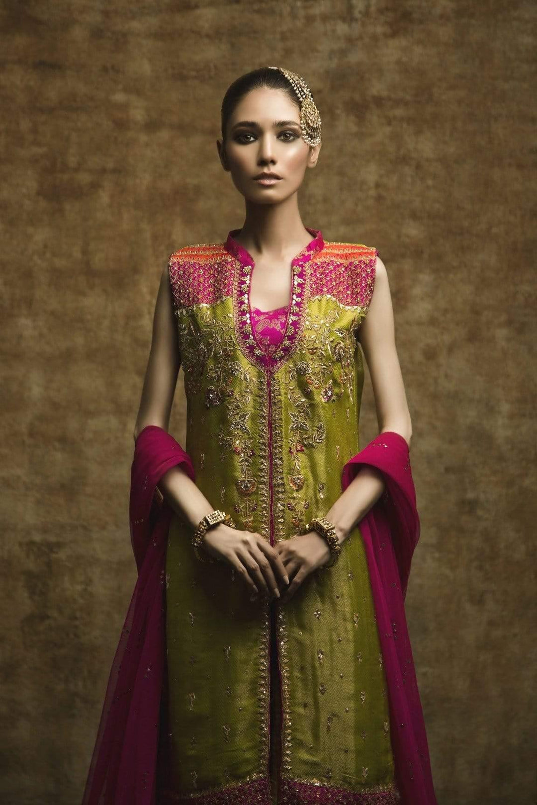 Yasmin Zaman - Green - Chatta Patti Gharara - F-171 - 2 Piece