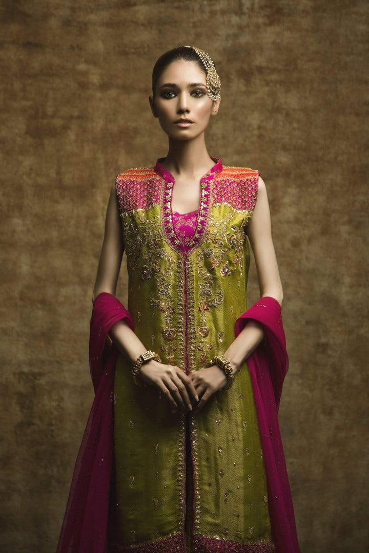 Yasmin Zaman - Green - Chatta Patti Gharara - F-171 - 2 Piece