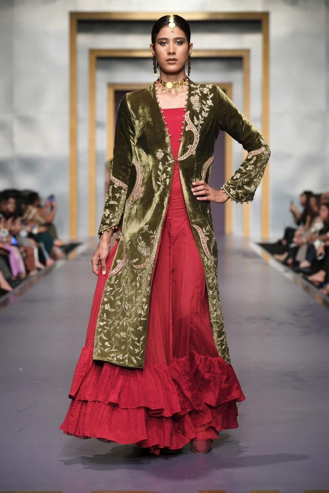 Yasmin Zaman - Green Velvet Jacket - F-190 - 1 Piece