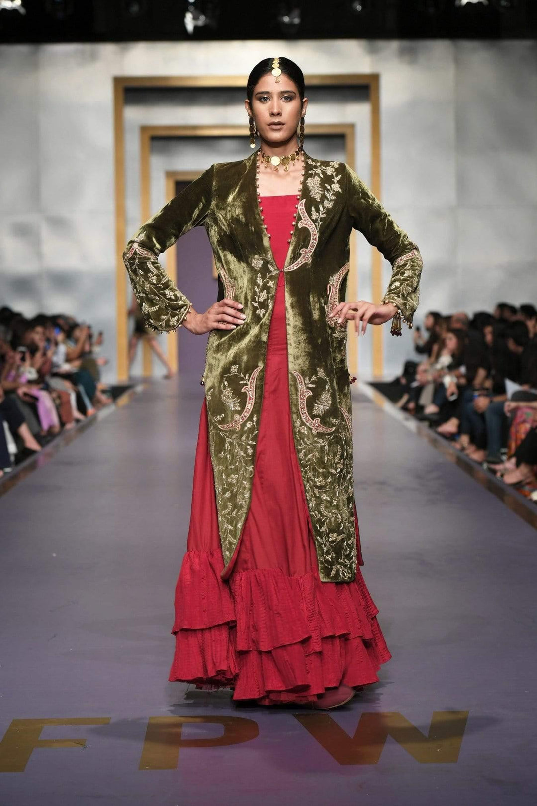 Yasmin Zaman - Green Velvet Jacket - F-190 - 1 Piece
