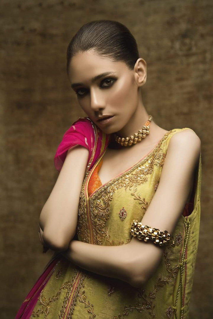 Yasmin Zaman - Green with Crush Izzar - F-172 - 1 Piece