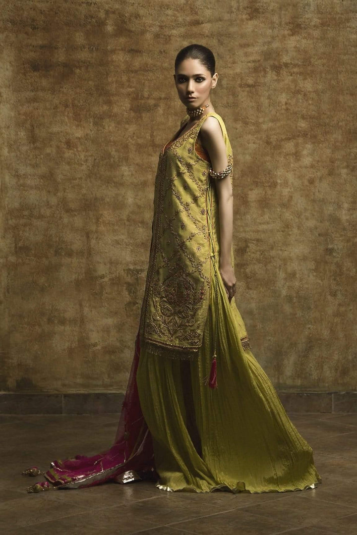 Yasmin Zaman - Green with Crush Izzar - F-172 - 1 Piece