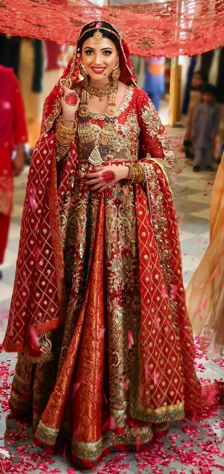Zahra Ahmad - Mr-01 - Red - Organza - 3 - Piece