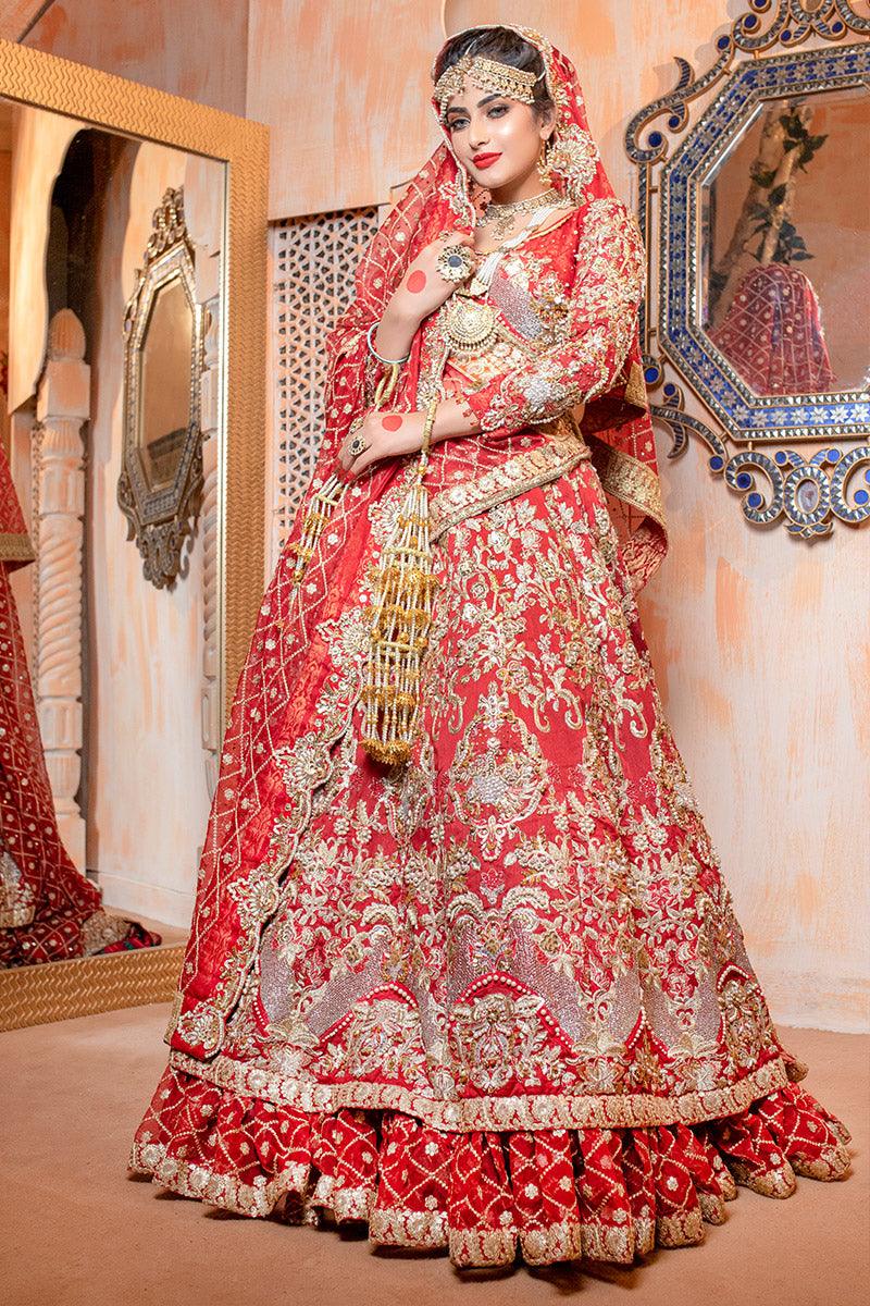 Zahra Ahmad - Mr-07 - Red - Organza - 3 Piece