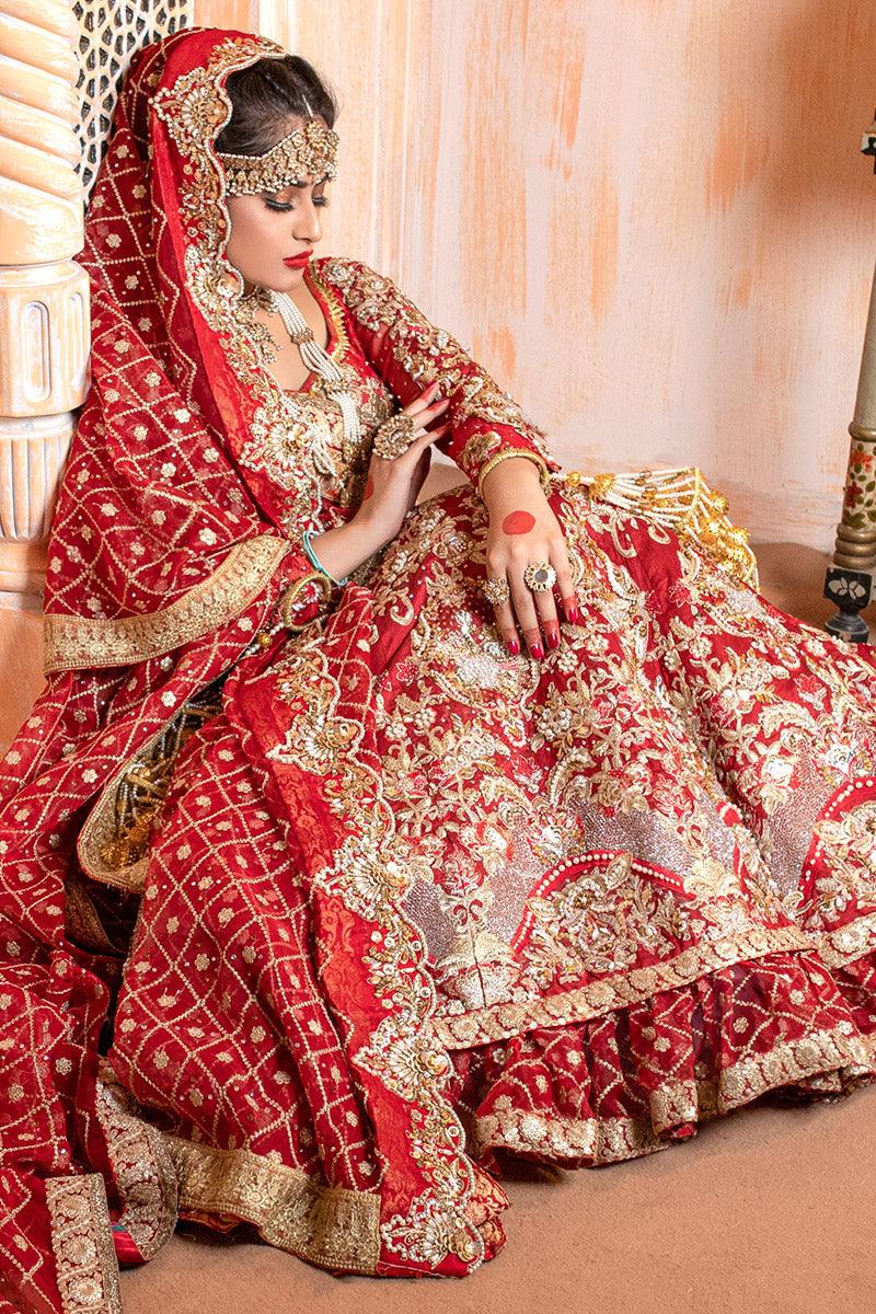 Zahra Ahmad - Mr-07 - Red - Organza - 3 Piece
