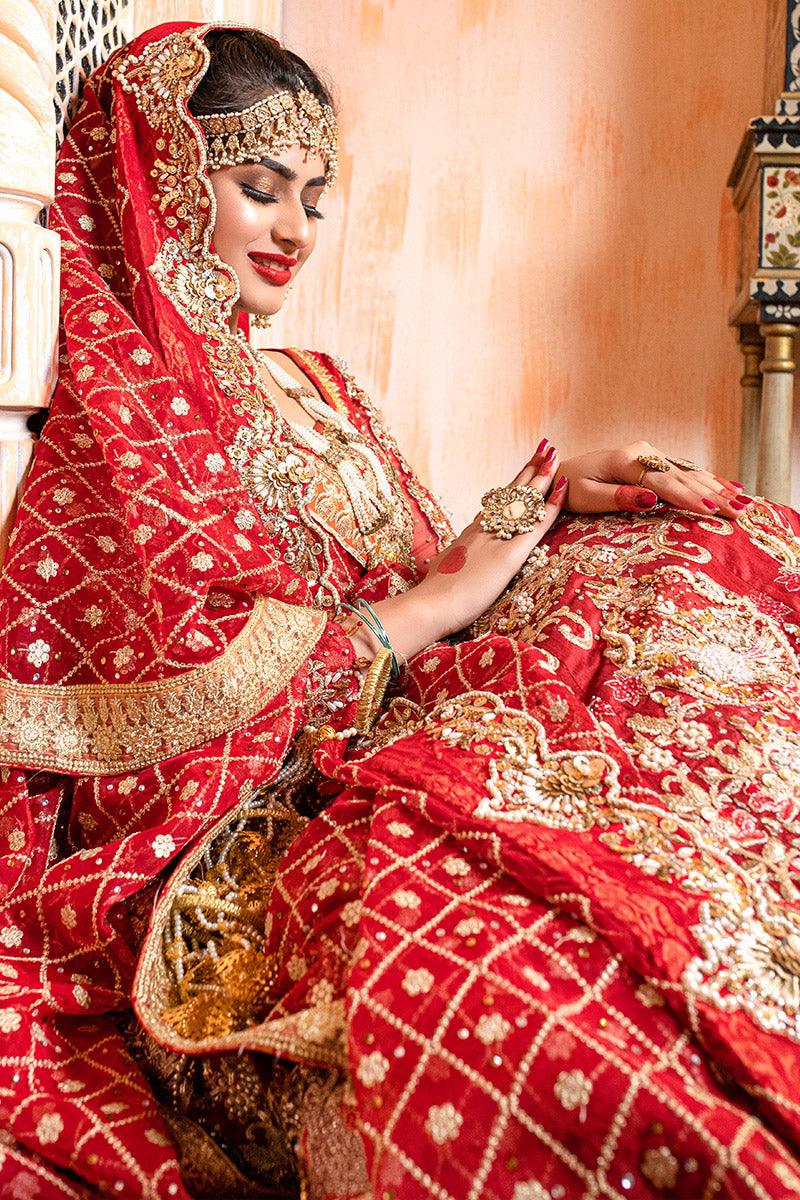 Zahra Ahmad - Mr-07 - Red - Organza - 3 Piece