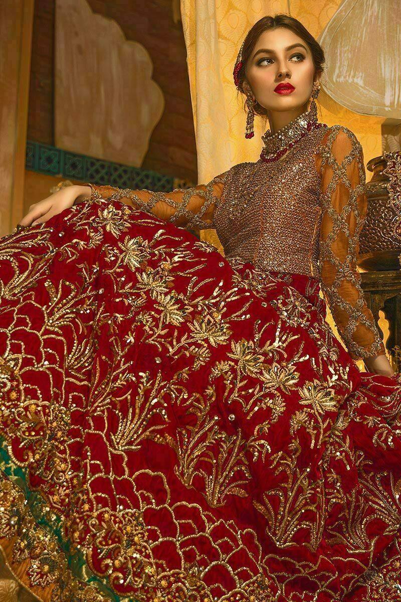 Zahra Ahmad - Red Glory - Red - Velvet - 3 Piece