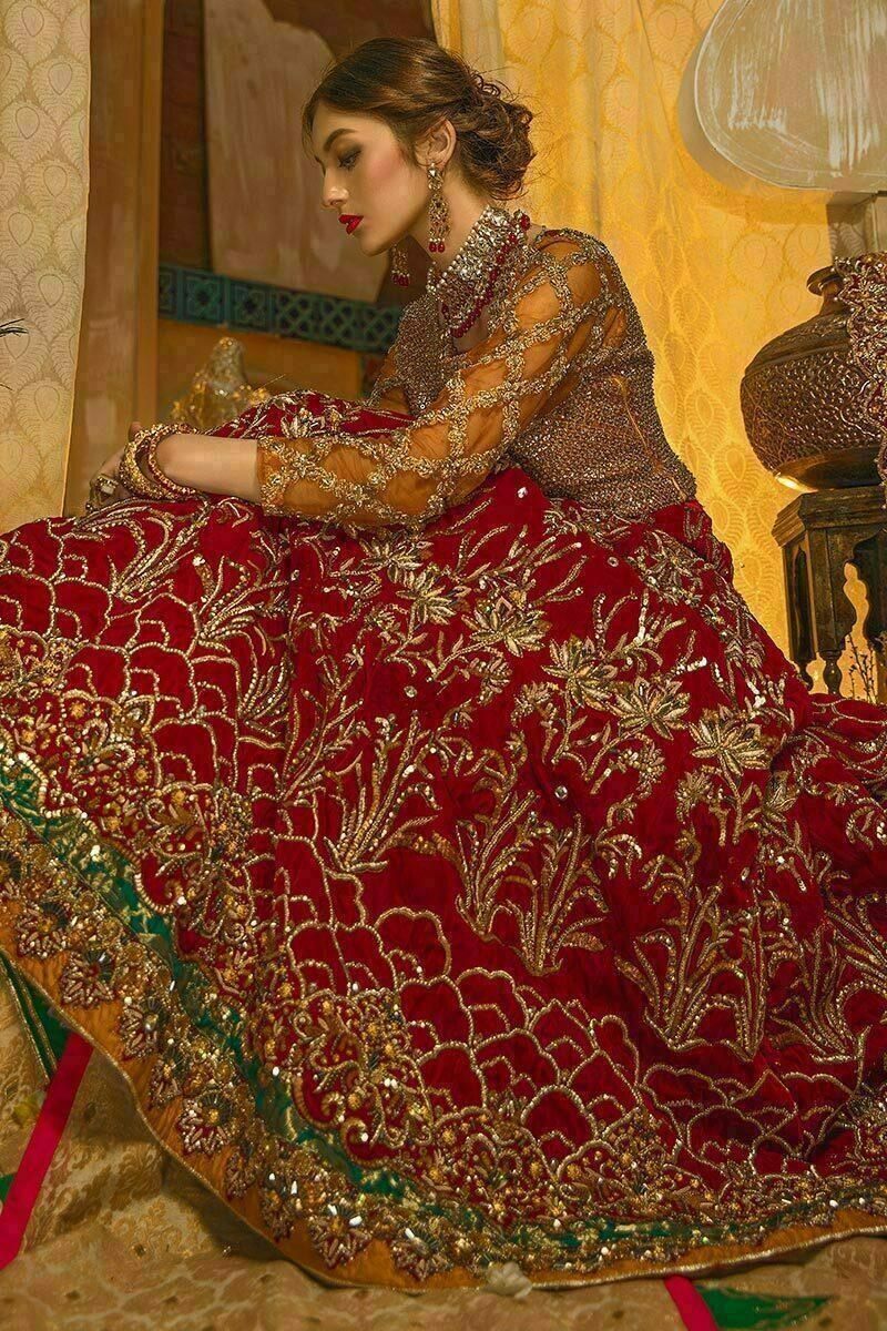 Zahra Ahmad - Red Glory - Red - Velvet - 3 Piece