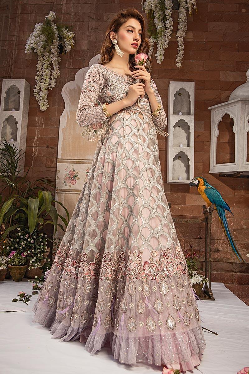 Zahra Ahmad - Rose - Silver - Net - 3 Piece
